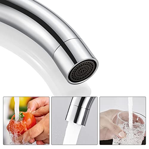 (3 Schläuche) Niederdruckarmatur, Einhebel Niederdruck Armatur Küche mit 360° Drehbar Auslauf für Küche & Waschbecken, Spültischarmatur für drucklose Boiler, Chrom - Image 5