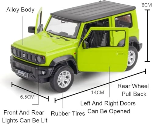 Image of 1:24 Alloy Model Car Compatible for Suzuki Jimny Style, Diecast Pull Back Toy Car with Light & Sound for Kids Boys Girls Gift (Green)