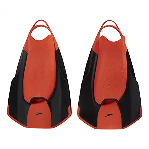 Speedo Fastskin Kickfin Aletas Unisex Adulto, Negro/Siren Red, 11-12