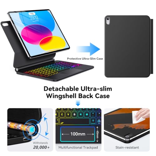 Image of For iPad 11th 10th Generation Case with Keyboard,Magic Keyboard with Multi-Touch Trackpad for iPad A16 Case with Keyboard,Backlitght,Floating Cantilever Stand, Magnetic Case for iPads (A16) /10th Gen