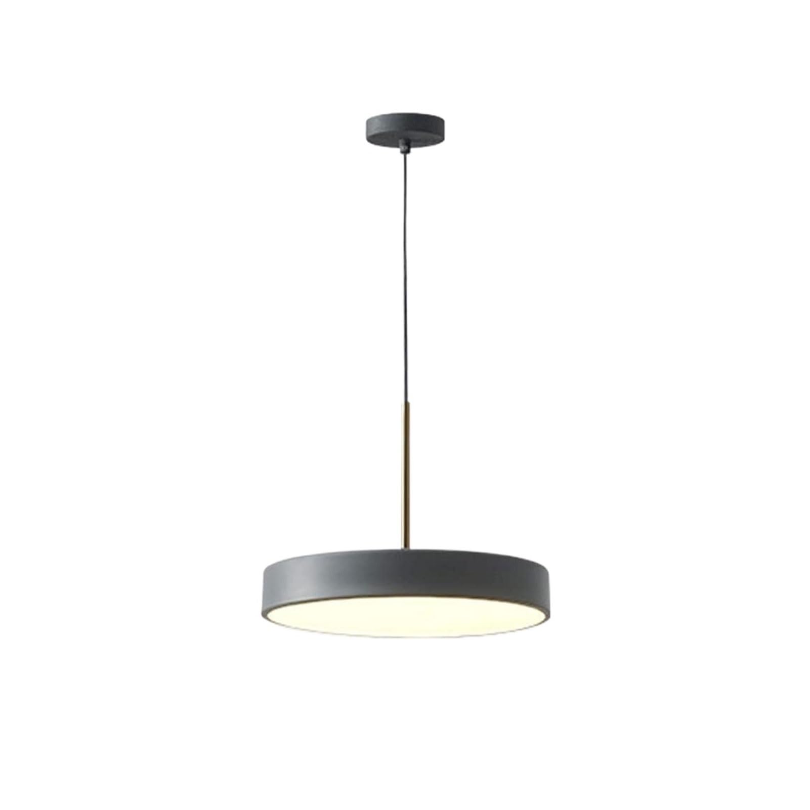 Minimalistyczny i lekki, okrągły i ultracienki żyrandol z akrylowym kloszem, idealny do biura, jadalni, sali konferencyjnej, wyspy kuchennej/biały, 30 cm/trzy kolory