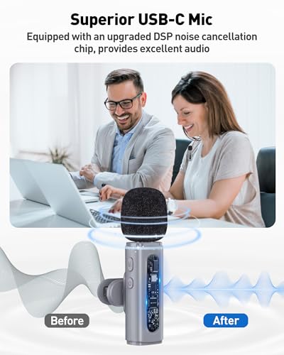 Image of USB C Lavalier Microphone Wireless Mini Mic for Type-C Android Phone /Tablet /PC Video Recording Clip-on Mics with Rotatable Clip&Denoise Recording, Ideal for Vlog Tiktok Youtube Content Creator, Gray