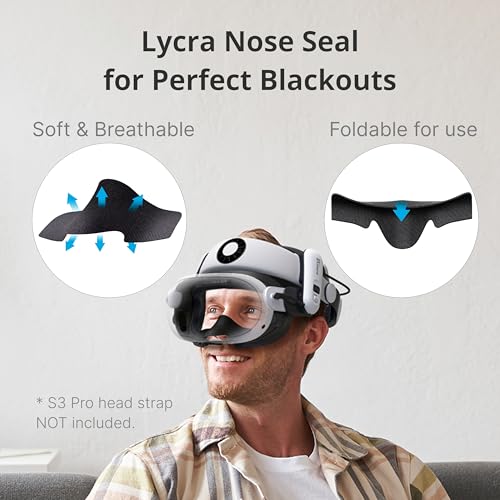 Image of BOBOVR F3 Comfort Face Cover Pad Facial Interface Compatible with Quest 3 Accessories, with 3-Channel Ventilation, Adjustable Field of View, Glasses-Friendly Design and Soft Lycra Nose Protection