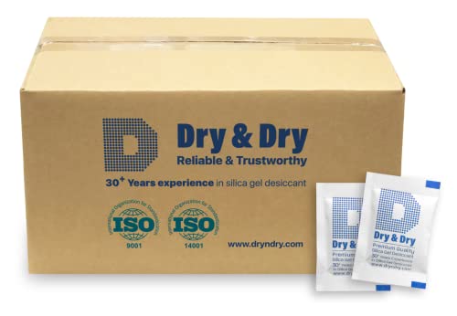 Image of Dry & Dry 2 Gram [7000 Packets] Silica Gel Packets Desiccants, Silica Packets - Rechargeable Moisture Absorbers for Food Storage, Electronics, 3D Filament & Safes