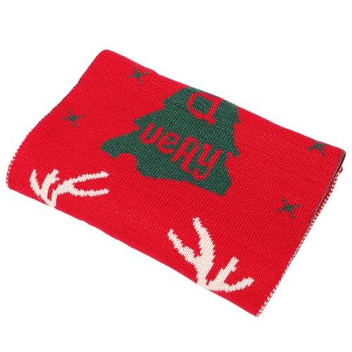 ROMISBABA Bufanda Navideña Cálida de Punto Doble Cara con Diseño de Rojo Bufanda Festiva para Invierno y de Navidad para Hombre y Mujer