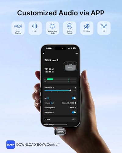 BOYA mini 2 Wireless Lavalier Microphone for iPhone & Android