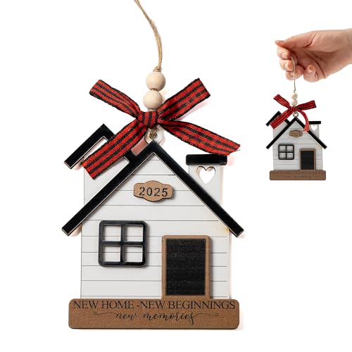New Home Ornament 2025 – House with Lucky Key | Our First Home, 1st Christmas in New Home Ornament, Wooden Keepsake Christmas Ornament, Housewarming Gifts for New Homeowners & Couples