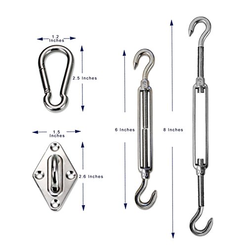 image for LOVE STORY Hardware Kit 6 Inches 316 Stainless Steel for Triangle Sun 