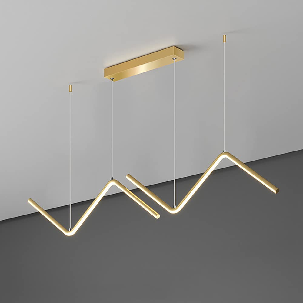 CSXSXAUO LED Chandelier Ceiling Light Dimmable Pendant Lighting Fixture Dining Table Hanging Lamp, Minimalist Linear Chandeliers with Remote Control for Kitchen Island Bedroom Star of