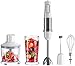 homgeek Batidora de Mano 1000W 5 en 1, Batidora Eléctrica Acero Inoxidable, Batidora con Batidor y Espumador, 6 Velocidades Ajustables, Sistema EasyClick, Blanco [Nueva Versión 2020]