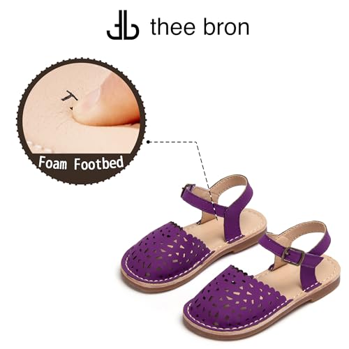 Image of THEE BRON Toddler Girls Espadrilles Sandals Hollow Out Rustic Dress Shoes