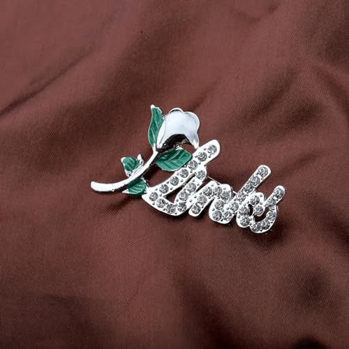Broche de sororité fleur verte et blanche accessoire CENWA - 5
