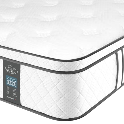 King Size Mattress，10 Inch Hybrid Memory Foam & Spring Mattress, Breathable Foam Medium Firm with Individually Pocket Spring 150x200x25CM