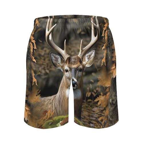 Camouflage Deer Mens Swim Trunks Quick Dry Hawaii Bathing Suit Board Shorts with Mesh Lining-3