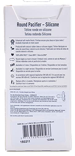 Image of BIBS De Lux Baby Pacifier 2-Pack | Made in Denmark | BPA Free Dummy Soother, Round Nipple. Silicone, OneSize (0-36 Months), Woodchuck /Blush