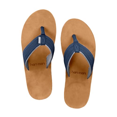 Hari Mari- Scouts- Men’s Nubuck Leather Flip Flops With Nylon Webbing Strap- No Break Ins, Firm Arch Support, and Beveled Edge to Reduce Tripping2