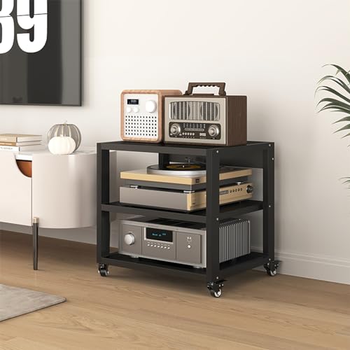4-poziomowa ruchoma szafka wideo, narożny stojak na telewizor do salonu i gier, stojak HiFi z miejscem do przechowywania, 50 x 40 x 48,5 cm, wszechstronne rozwiązanie rozrywkowe do telewizorów i