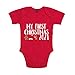 Shirt-Panda Jungen Mädchen Baby-Body · My First Christmas 2021 · Winter Weihnachtsbody · Strampler für erstes Weihnachten · Babybody Bedruckt · Weihnachtsstrampler mit Spruch · Rot 00-03 Monate