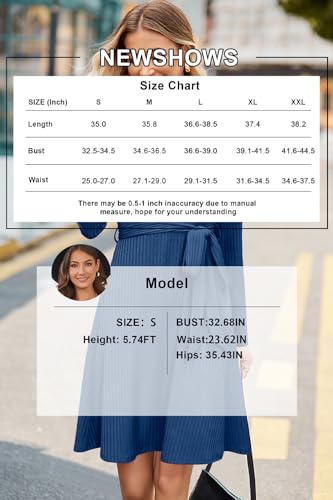 Image of Newshows Women's Sweater Pockets Fall Winter Teacher Work Casual Dress