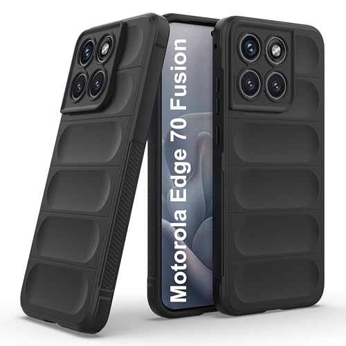 Image of Zapcase Back Case Cover for Motorola Edge 70 Fusion | Compatible for Motorola Edge 70 Fusion Back Cover | Liquid Silicon Magic Case with Camera Protection | Black