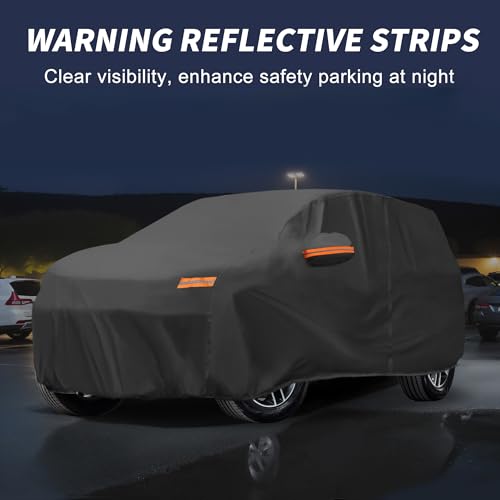 Image of X AUTOHAUX Car Cover Outdoor Waterproof Sun Rain Snow Hail Protection with Left Side Door Zipper Aluminum Film for Acura MDX