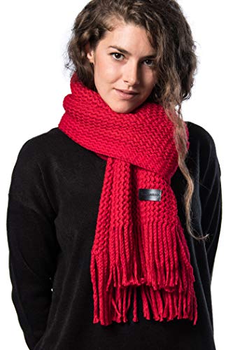 Mio Marino Womens Knitted Scarf - Winter Scarfs for Women - Ribbed Knit Womens Scarves