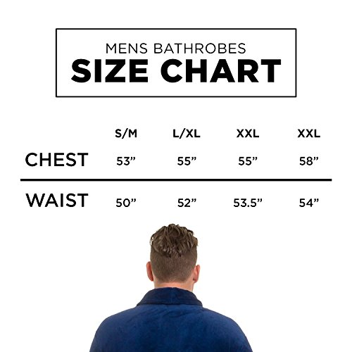 Ross Michaels Mens Robe Shawl Collar Wrap Style - Mid Length Plush Fleece Bathrobe (Black, Large/X-Large) #TOP5