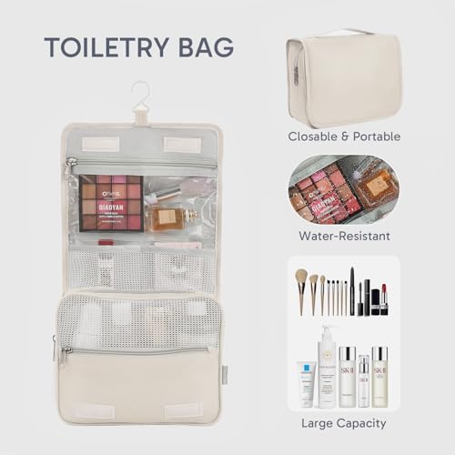 Image of OlarHike Travel Essentials ALL INCLUDED 10 Set Sturdy Packing Cubes for Suitcases, UPGRADED Anti-Tear Stitching, NEW Improved Luggage Packing Organizers for Travel Accessories(Cream)