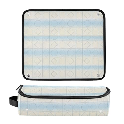 Bolsa de viaje para herramientas de cabello con tapete resistente al calor y cierre, organizador para planchas, rizadores y secadores, azul suave miniatura 3