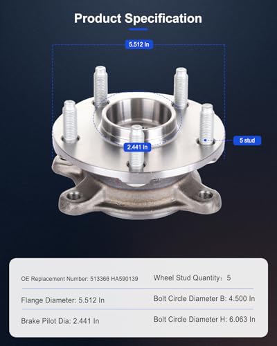 Image of ECCPP Wheel Hubs Assembly Front HA590139 for Lexus GS300 2006, for Lexus | GS350 2007-2017, for Lexus IS250 2006-20 Wheel Bearing Hubss w /ABS 2pcs