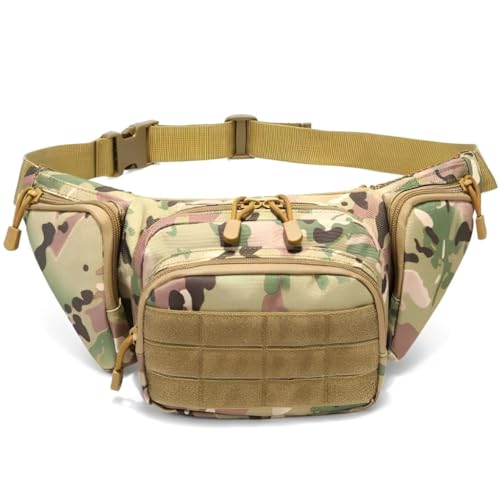 Pochete Bolsa Tática Militar – Saque Rápido, Compacta, Impermeável e Reforçada, Ideal para Atividades ao Ar Livre(Camuflado)