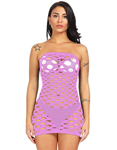 Lemongirl Lencería de malla de mujeres mujeres Bebé de Fishnet mini vestido tamaño libre Bodysuit