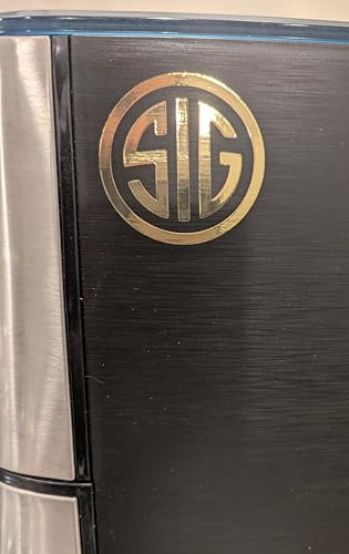 Image of SIG Decal - (Light Gold Chrome, 4 x 4) - Vinyl Car Bumper Sticker, Gun, Truck, Window, Motorcycle, Helmet, Bumper, Laptop