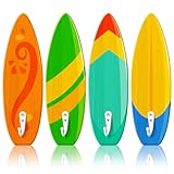 Sintuff 4 Pcs Pool Towel Hooks Wooden Ornament Hooks Hawaii Decorative Wall Hooks Towel Rack Hangers for Beach Swimming Pool Bathroom Bedroom Decoration (Classic Style)