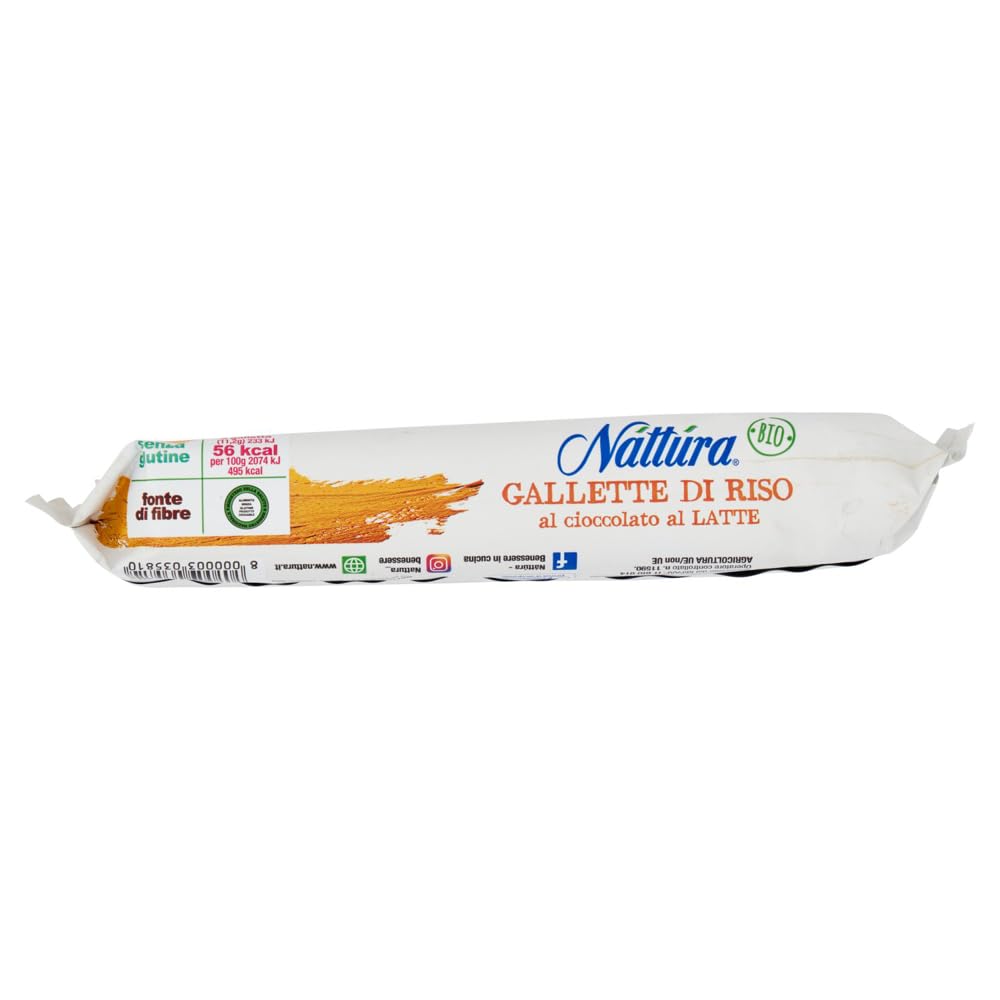 Italian Gourmet Náttúra Italian Gourmet gallette di riso bio al cioccolato | ricoperte e leggere, mit Milchschokolade, Ballaststoffquelle für merenda e, Gesamtnettogewicht 1,44 kg + Kostenlos Polpa 400g