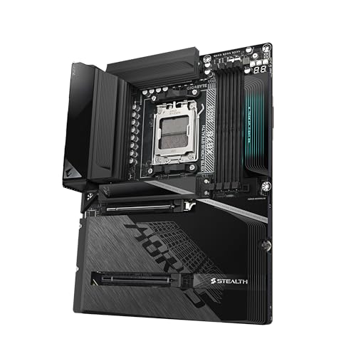 Image of GIGABYTE X870 AORUS Stealth Reverse-Connect ATX Motherboard, Support AMD Socket AM5 Processors, DDR5, 16+2+2 Power Phase, 4X M.2, PCIe 5.0, USB4, WIFI7, 5GbE, PCIe EZ-Latch Plus, 5 Year Warranty
