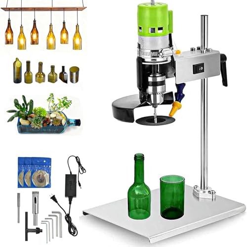 110V Electric Glass Bottle Cutter, DIY Wine Bottle Cutter, Glass Bottle Cutter Kit with 3 Pcs Emery...