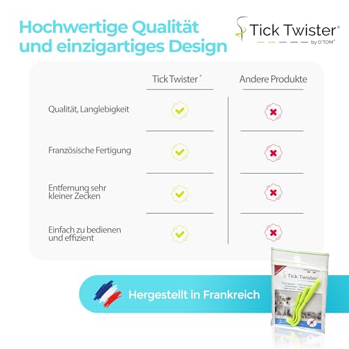 Tick Twister® - Set mit 3 Zeckenhaken im Beutel - Ermöglicht Zeckenentfernung bei Hunden, Katzen, Pferden und Männern - Original Zeckenentferner
