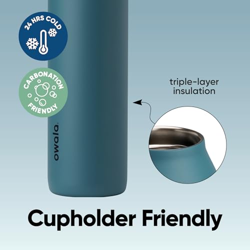 Image of Owala FreeSip Twist Insulated Stainless Steel Water Bottle with Straw for Sports and Travel, BPA-Free, 24-oz, Denim