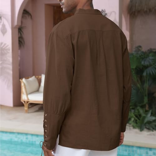 Image of CTU Men's Cotton Shirt Pirate Shirt Medieval Viking Renaissance Costume