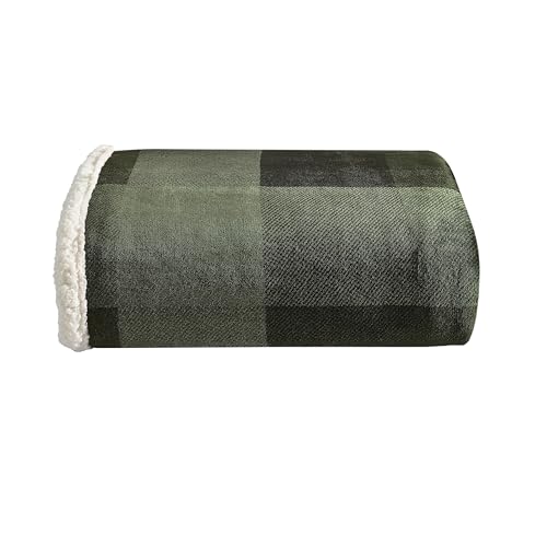 Eddie Bauer - Throw Blanket, Brushed Fleece & Plush Sherpa Bedding, Blanket for Couch & Bed (Pine...