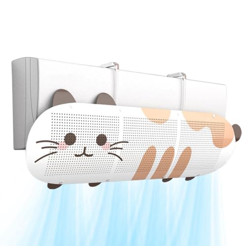 Jinmoioy エアコン風よけカバー 直撃風防止 壁掛け エアコンバッフル かわいい 動物の柄 多通気孔 均一導風 多機種対応 冷房・暖房の空気循環送風 結露防止 クーラー風よけカバー 穴あけ不要 落下防止 取り付け簡単 室内快適グッズ 90*27cm