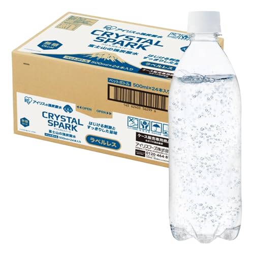 アイリスオーヤマ 炭酸水 ラベルレス 500ml ×24本 富士山の強炭酸水 バナジウム含有 強炭酸水 ペットボトル 静岡県産 ケース 500ミリリットル ボトル 割り材のサムネイル