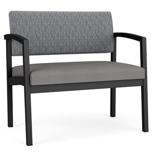 Lenox Steel Reception Waiting Bariatric Chair/Black Steel/Gray/Gray