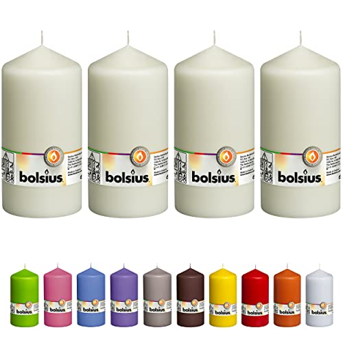 Conjunto de 4 velas brancas sem perfume para pilar sem gotejamento - Velas de jantar sem fuma&ccedil;a...