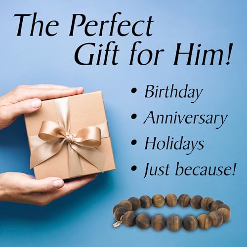 Tiger Eye Matte 10mm Gemstone Men's Bracelet3