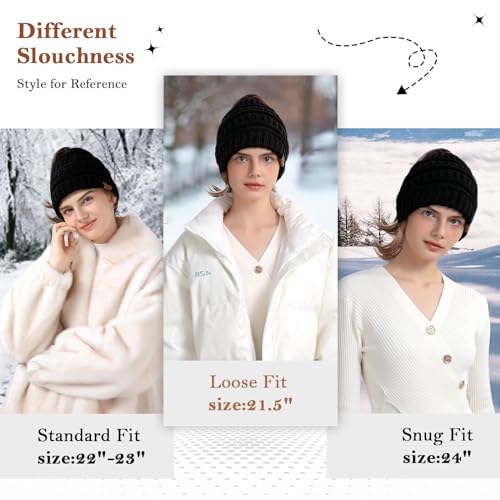 Image of Beanie with Ponytail Hole - Womens Beanie Winter Hat, Ponytail Hat