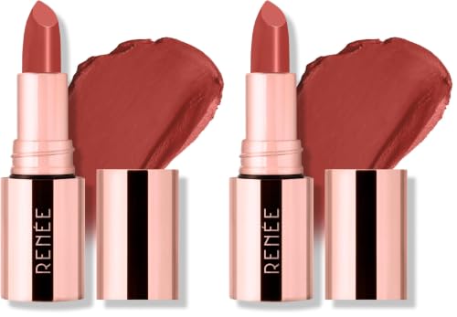 Image of RENEE Everstay Long Stay Matte Lipstick - Coral Pep, Hydrating & Non-Drying, Smudge-Proof, Lightweight, Long Lasting, Intense Pigment, Full Coverage, Vitamin E Infused, For All Occasions, 4.2g