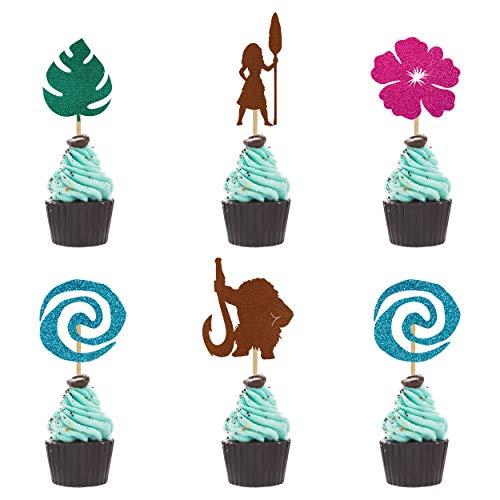 Décoration de cupcakes Moana pour table d'anniversaire enfant