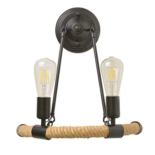 Motieflampen Wandlampen E27 Vintage Retro Wandlamp touw industriële lamp voor hal landhuis slaapkamer woonkamer eettafel - Afbeelding 3